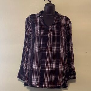 Plaid Women's Top - Black and White